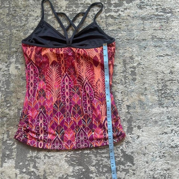 Prana Active perfomance Strappy Tank Top Multicolor Shelf Bra Yoga S - Picture 5 of 5